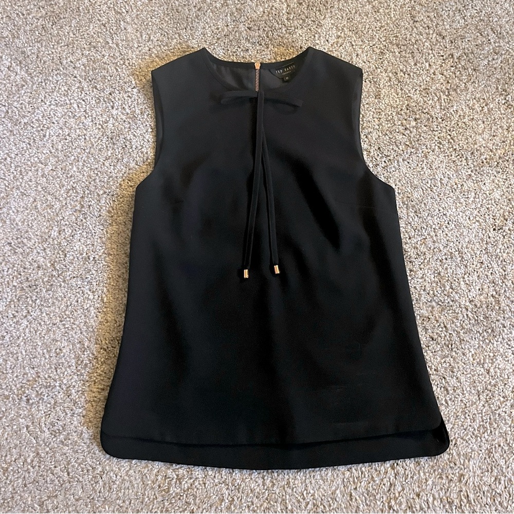 Ted Baker Natalle xs black tank blouse with bow